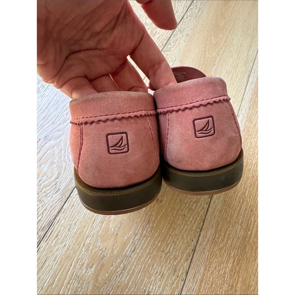 Y2K Sperry Top-Sider Pink Suede Penny Loafers Moccasin Flats Women’s 7.5 - Picture 5 of 10